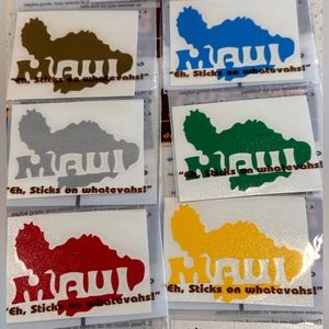 MAUI ISLAND MAUI 2” VINYL STICKER New Made in Hawaii - Choose your color